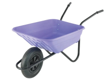 90Ltr Plastic Wheelbarrow Lilac Body Pneumatic Wheel